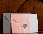 Rose Pink Watercolor Button & String Card
