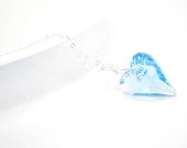 Aquamarine Swarovski Pendant,Sterling Silver Wire Wrapped Necklace, Light Blue Heart Pendant, March Birthday, Pale Blue Fashion - Marine - CCARIA