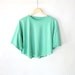 Vintage 90s Mint Green Oversized Cropped Tshirt // Women's XL Tee