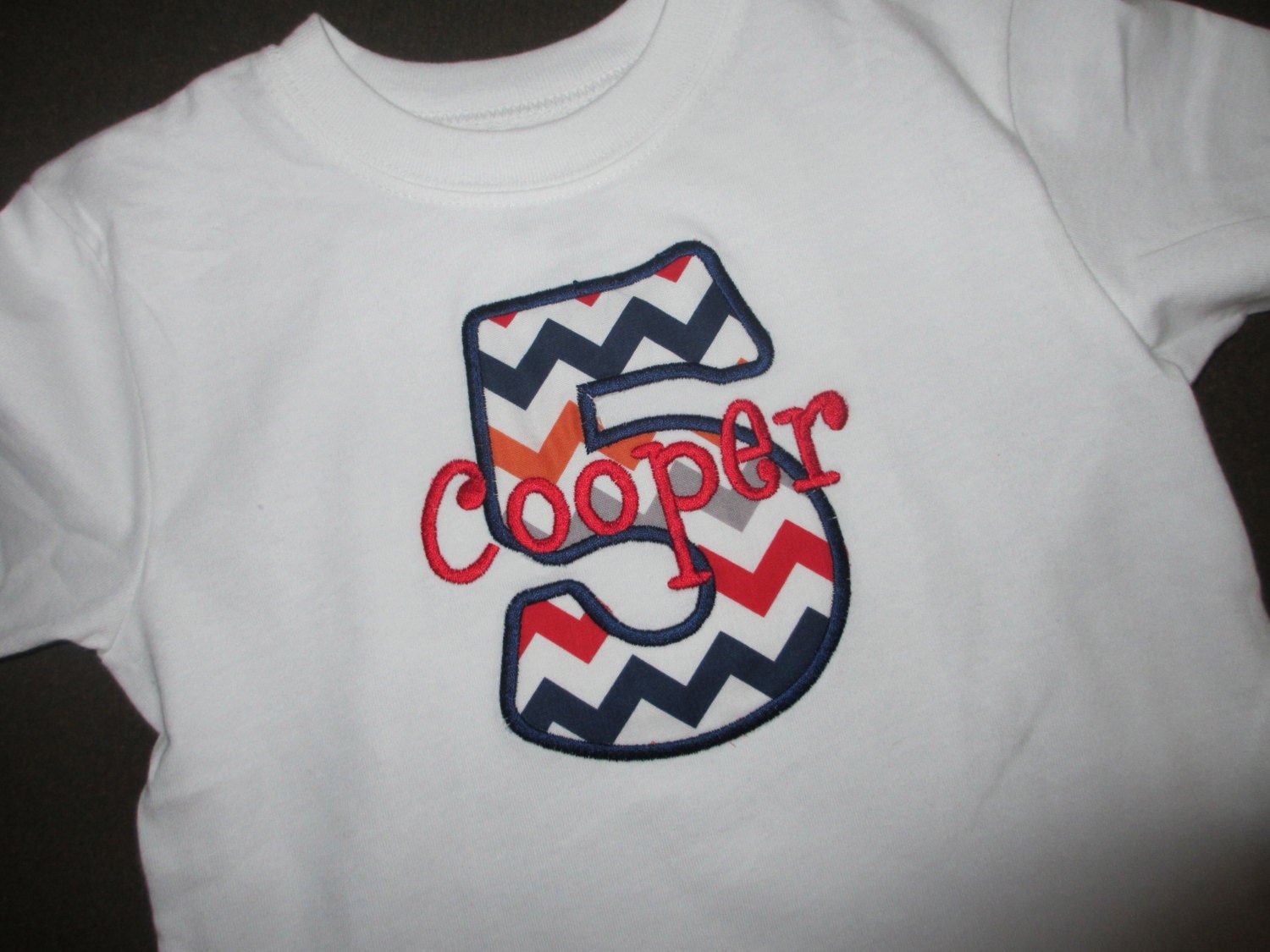 First Birthday Shirt or Bodysuit with applique Number and Embroidered Name, custom