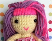 Pretty pink and purple hair doll