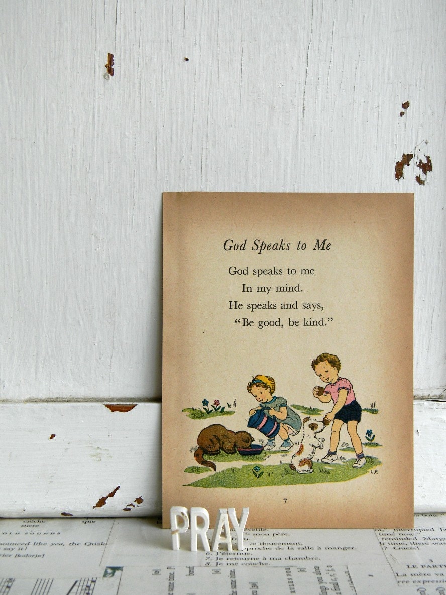 vintage CHILDREN'S prayer illustration