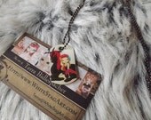 Belle and Night - Dog tag NECKLACE pendant fairy goth rainbow with red unicorn stars pink