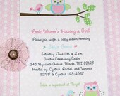 NEW---Owls and Birdies Baby Shower Invite- Pottery Barn Hayley theme Il_170x135
