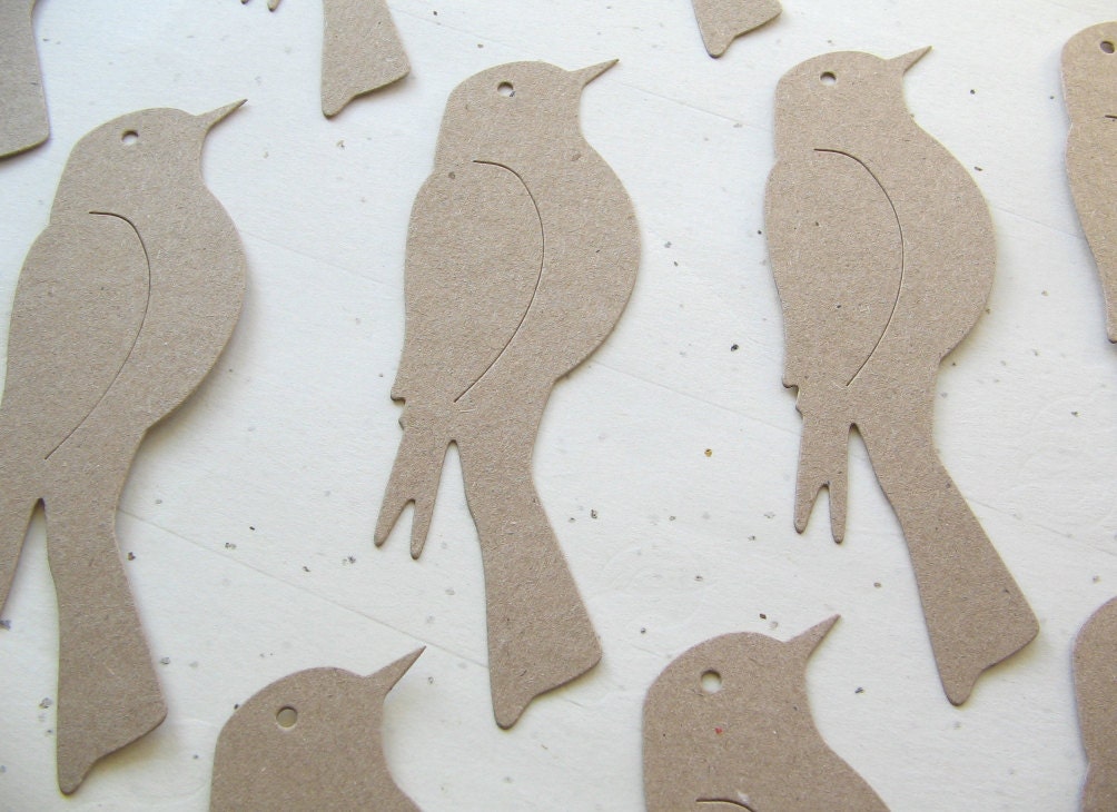 Kraft Card Die Cut Birds