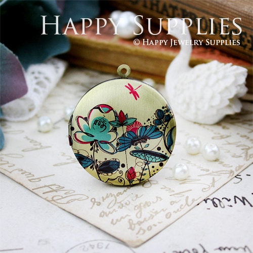 New Technology - 1pcs 33mm (PL-33-470) Handmade Antique Bronze Brass Photo Locket Pendant / Charm