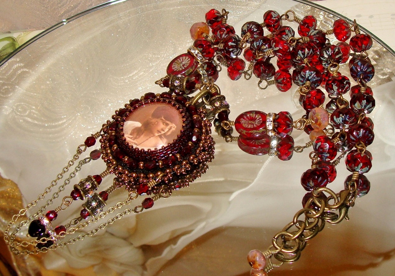 Bohemian Black Heart Gypsy vintage style necklace Pamelia Designs