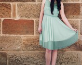Mint Bridesmaid chiffon dress/ Chiffon cocktail dress ON SALE/  Elegant mini dress/ Cocktail summer dress/ Bridesmaid dress