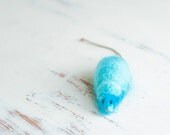 Cat toy, felted mouse with a long cord tail