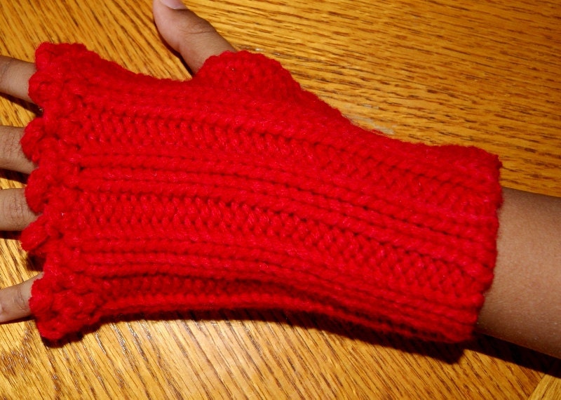 Holidays Sale, Hand Knit Fingerless Gloves / Vegan Friendly Knit / One Size Fits Most / Wrist Warmer / Fall and Winter Fashion