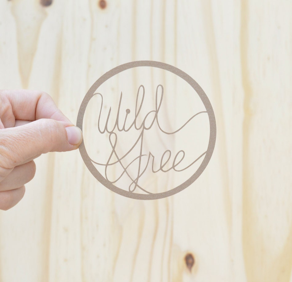 wild & free . 5 x 7 . hand cut papercut