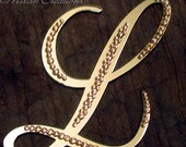 Partial Crystal Gold Mirror Monogram Cake Topper