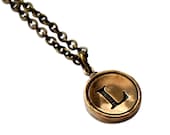 Letter L Necklace - Bronze Initial Typewriter Key Charm Necklace - Gwen Delicious Jewelry Design