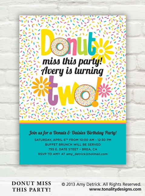 Donut Birthday Invitation (DIY Printable PDF Invite)