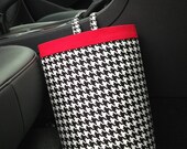 Car Trash Bag HOUNDSTOOTH BLACK and WHITE, Women, Men, Car Litter Bag, Auto Accessories, Auto Bag, Trash Bag, Car Catch All