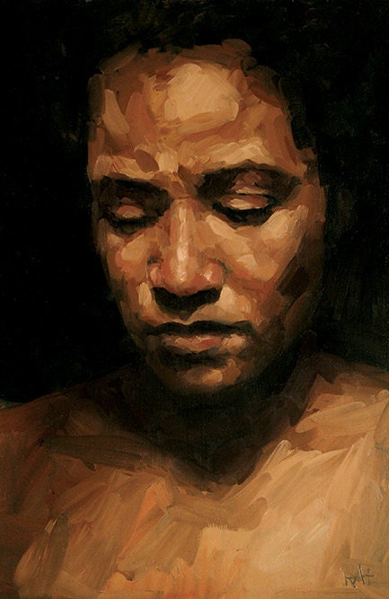 Together Alone, Large Digital Fine Art Print of Oil Painting