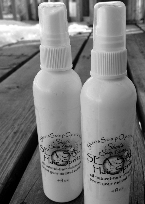 Sea Salt Hair Spritz-with Coconut  Oil- for tropical toussled hair- Hair Volumizer-Curl Booster