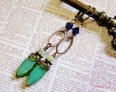 dancing darlings.  czech glass dangle earrings.
