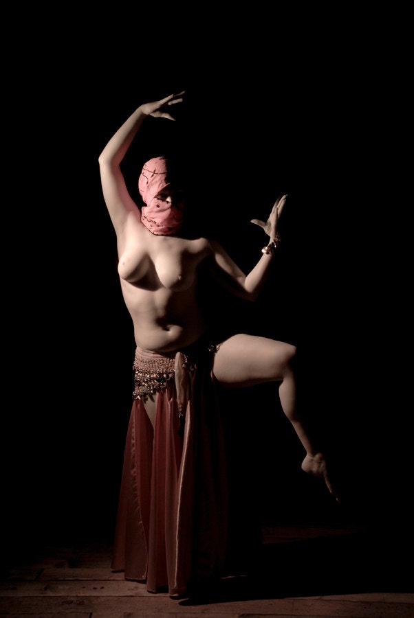 Belly dance artistic nude fine art color photo print wall art - Dancing in the dark - Infrared - 04