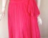 vtg BELLEVILLE SASSOON pink silk chiffon fairy flutter cocktail evening gown