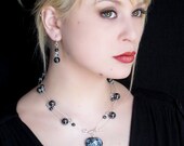 Black labradorite heart and hematite necklace