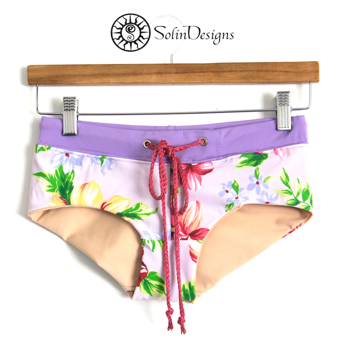 Tropics Anonymous Drawstring Boyshort Bikini Bottoms