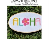 INSTANT DOWNLOAD Aloha Cross Stitch Pattern