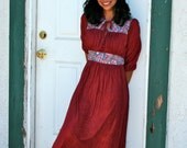 Vintage Merlot 1970s Terry knit dress