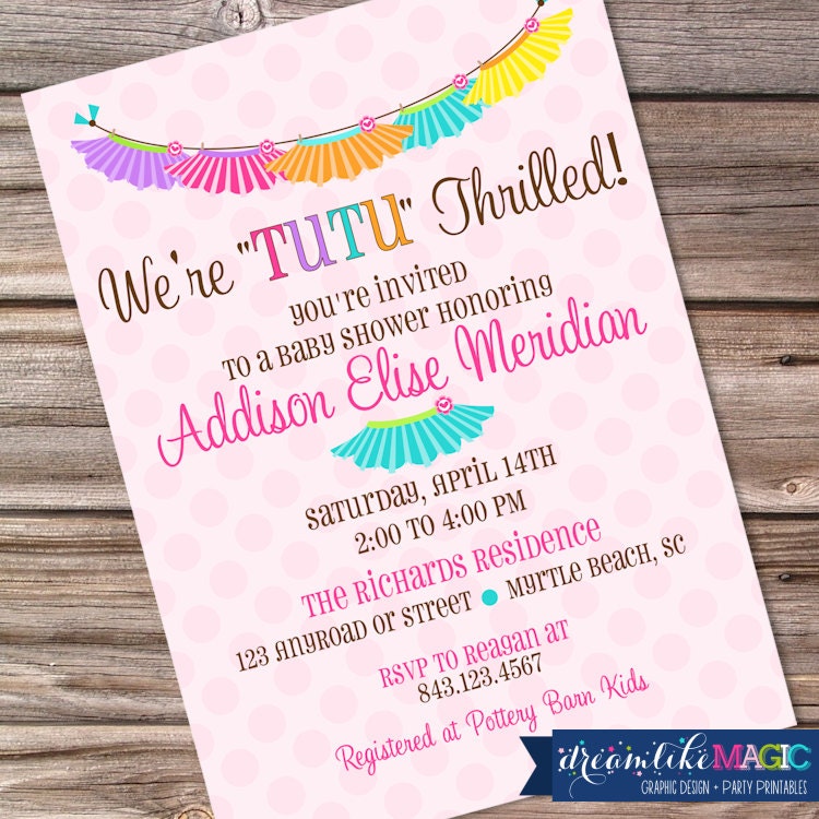 Printable Baby Shower Invitation-Tutu Thrilled Design Il_570xn