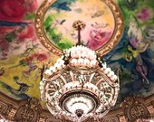 Paris Photography, Paris Chandelier, Wall Decor, floral, gold, pink, yellow, girl glamor, French Room Decoration, For women