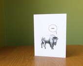 Sorry card // let the bison apologize for you // all apologies // humorous apology bison card