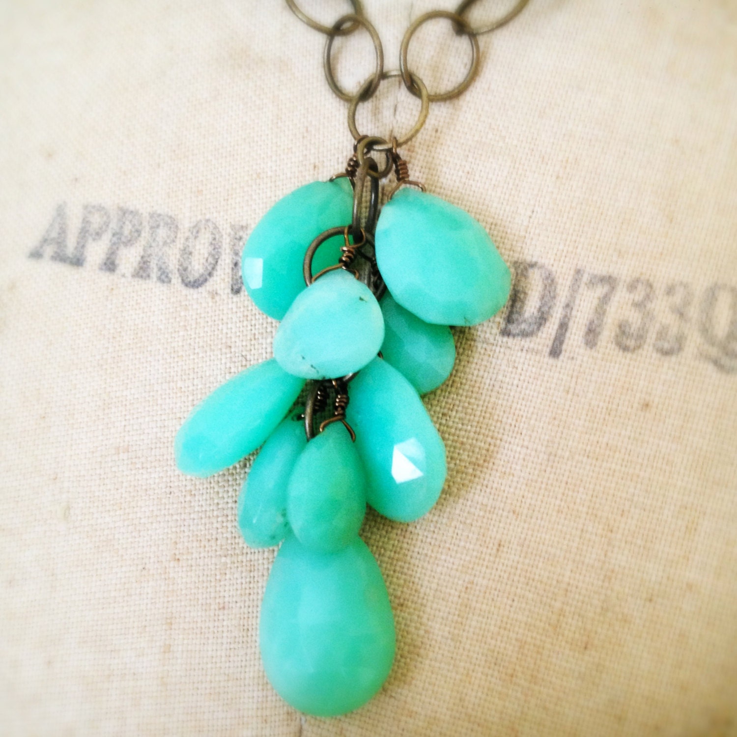 Aqua Chrysoprase Chalcedony Necklace