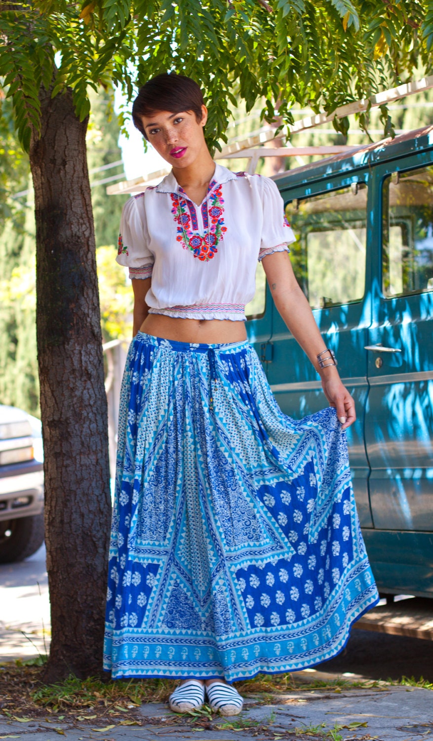My 1970's Blue Indian Skirt