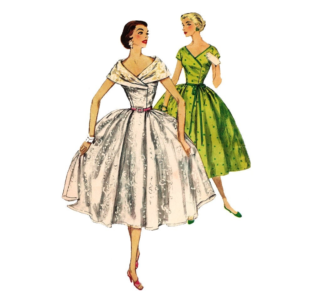 1950s Womens Dress - Simplicity 1115 Vintage Pattern - 32 Bust UNCUT FF