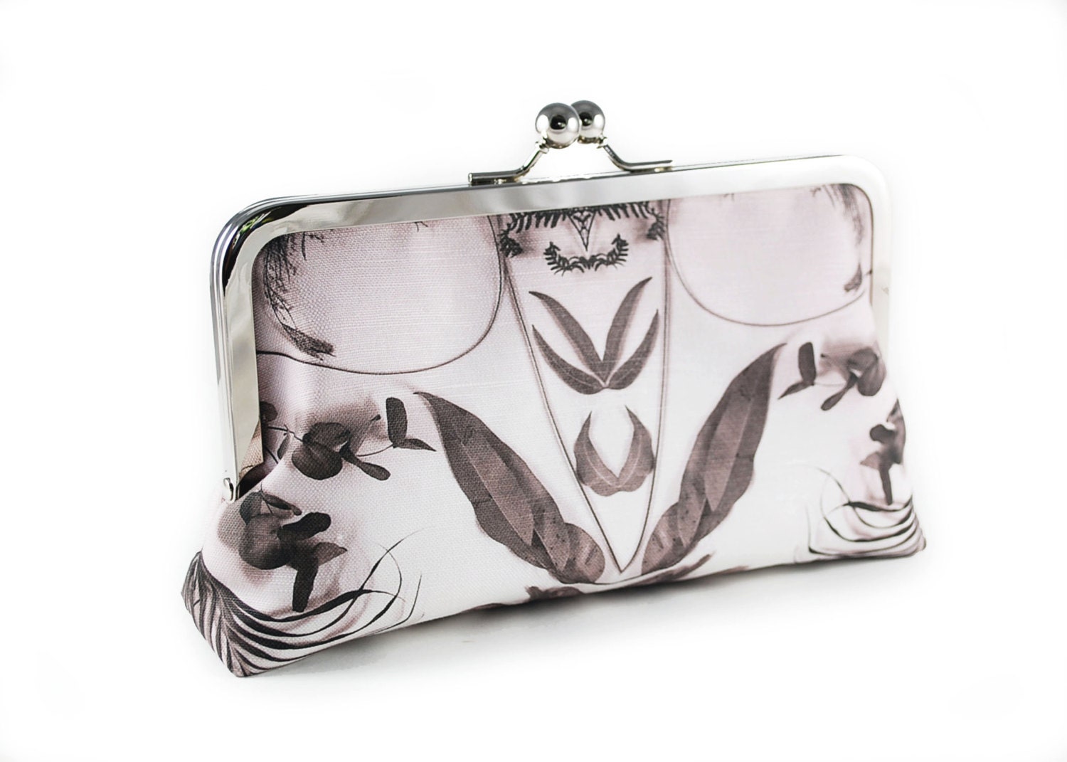 Clutch with original botanical print