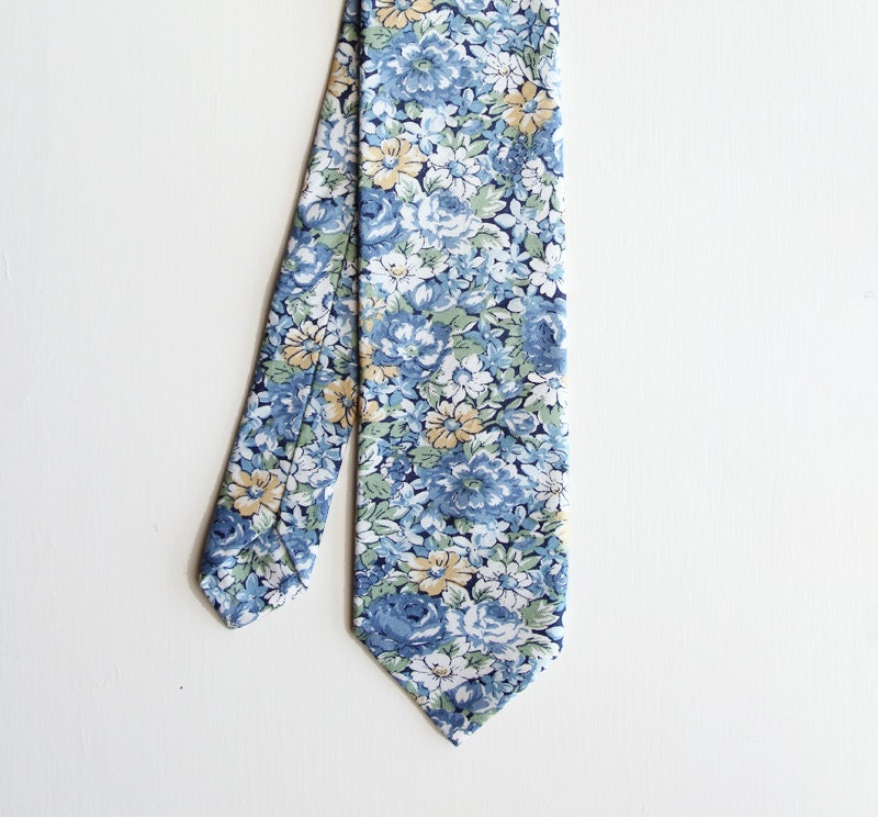 Fleur - Blue Floral Men's Tie