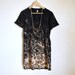 Black and Tan Ombre Speckled Day Dress