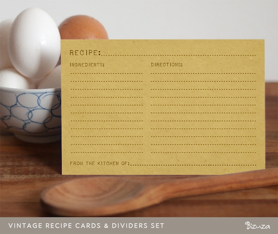 Printable Recipe Cards and Recipe Box Dividers, 4x6, Editable PDF, Instant Download