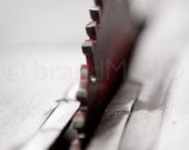 Machine saw Photography gritty industrial blade red black teeth oil steel wood shop valentine's day equipment You cut me deep 11x14 fine art