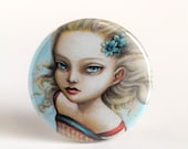 The Light Princess - pop surrealism pin-back button by Mab Graves