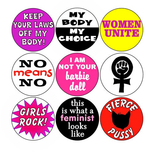 Feminist pinback button set