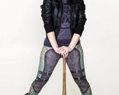 Armour Leggings - Printed Chainmail and Metal Tights in Green - Made To Order - Warrior in Armor