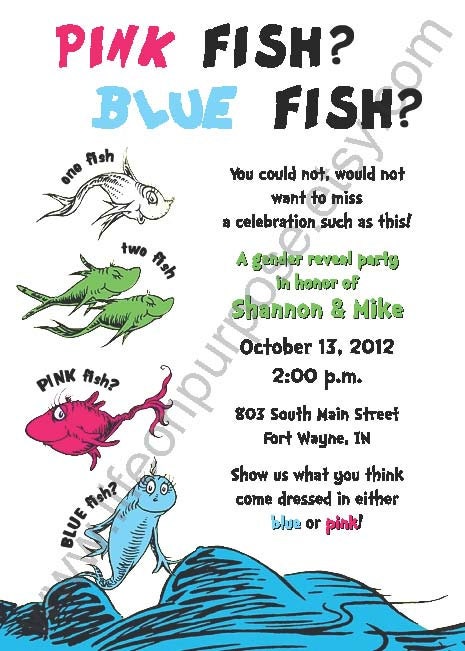 Dr. Seuss Gender Reveal Invitation