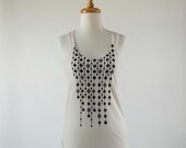 Pattern Drop Eco-Heather Racer Back Tank Top in Eco Ivory