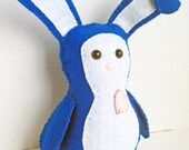 Luv Bunny stuffed animal plush - Large -  handsewn felt stuffed animal