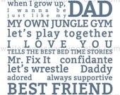 Father Themed Subway Art - Instant Download