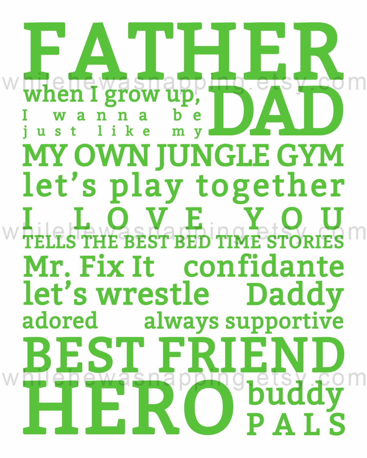 Father Themed Subway Art - Instant Download