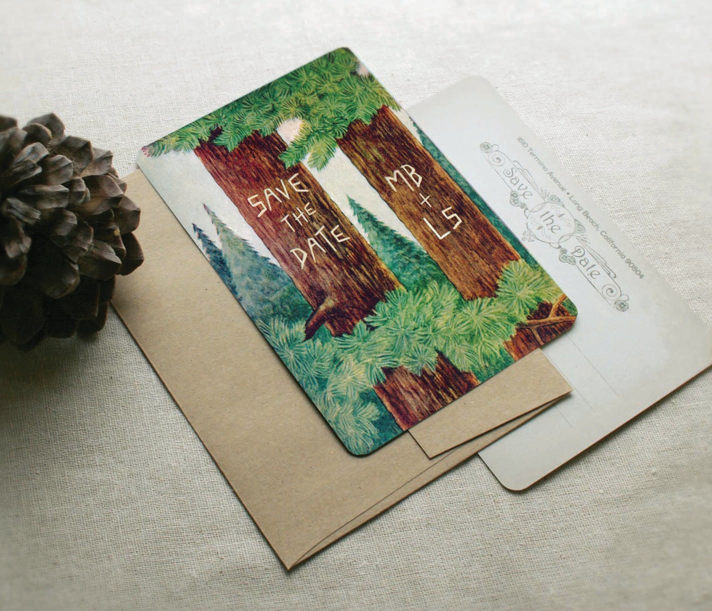 Rustic Wedding Save the Dates or Vintage Wedding Invitations - Set of 100