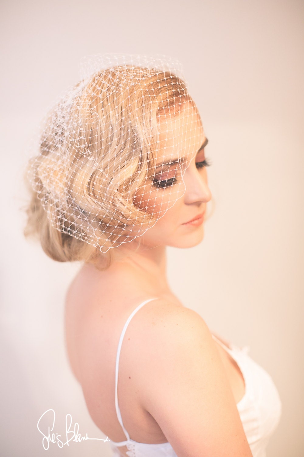 BirdcageVeil-Bridal Veil-Bird Cage Veil-Short Birdcage Veil-9" Birdcage Veil-White-Ivory-Champagne-Black-V107