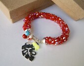 Braided Swarovsky Crystal Bracelet - Red